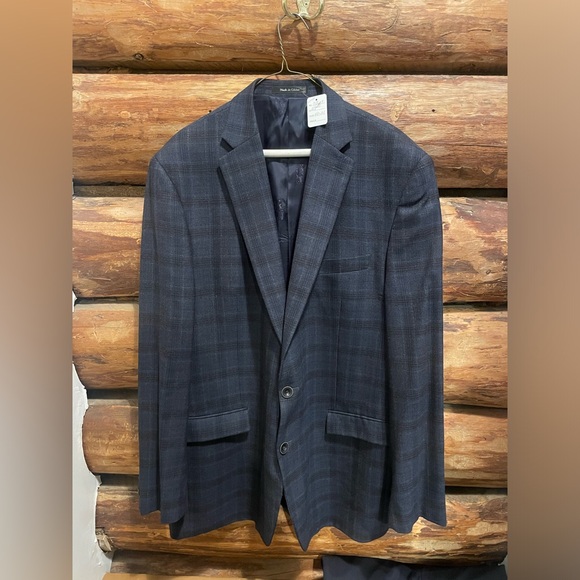 💙Very Nice Vintage 46L Plaid Austin Reed Wool Blazer - Picture 1 of 7
